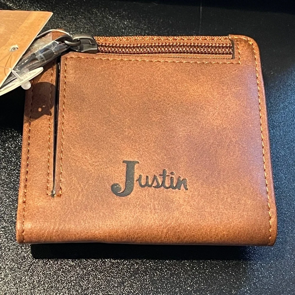 Justin Boots Turquoise Naja Concho Brown Wallet - NWT - Picture 4 of 8